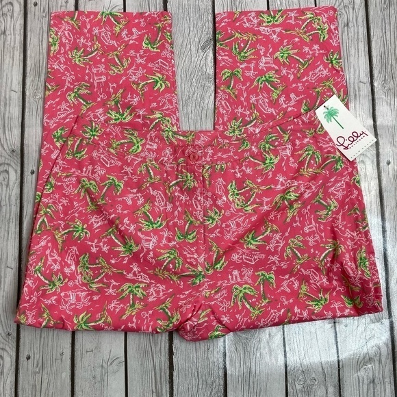NWT Vintage Lilly Pulitzer Palm Tree Capris - Picture 3 of 9